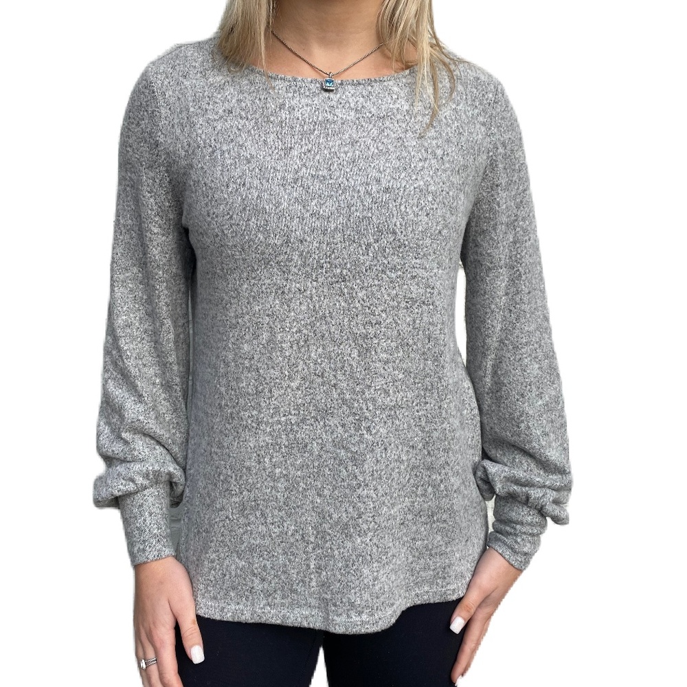 Mango Basics long sleeve sweater puff gray XS